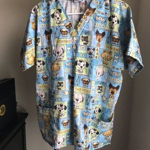 All over dog print scrubs